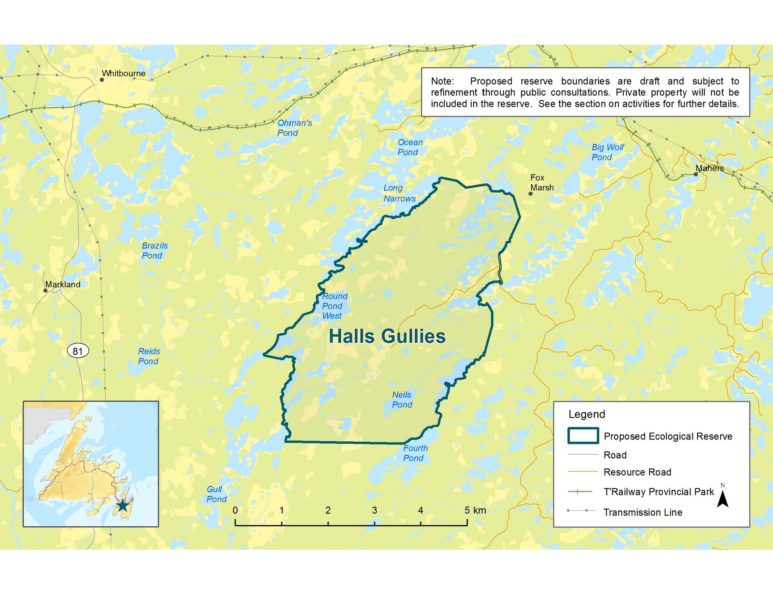 Halls Gullies Map