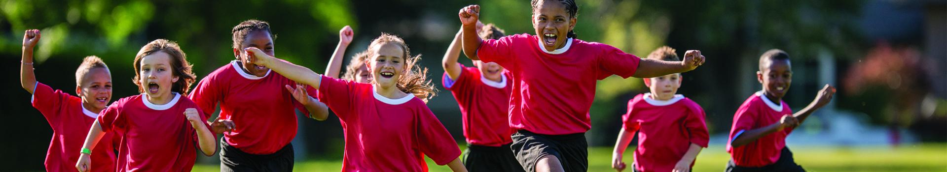 Kids playing soccer